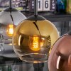 Koyoto hanging light, globe light, pendant light gold, clear, coppery, Smoke-coloured, 4-light sources