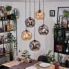 Ripoll hanging light, globe light, Cluster pendant lamp Amber, Smoke-coloured, 5-light sources