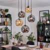 Ripoll hanging light, globe light, Cluster pendant lamp Amber, Smoke-coloured, 5-light sources