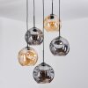 Ripoll hanging light, globe light, Cluster pendant lamp Amber, Smoke-coloured, 5-light sources