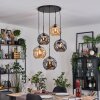 Ripoll hanging light, globe light, Cluster pendant lamp Amber, Smoke-coloured, 5-light sources
