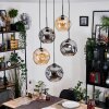 Ripoll hanging light, globe light, Cluster pendant lamp Amber, Smoke-coloured, 5-light sources