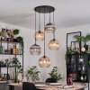 Koyoto hanging light, globe light, Cluster pendant lamp Amber, clear, Smoke-coloured, 5-light sources