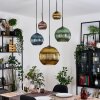 Koyoto hanging light, globe light, Cluster pendant lamp blue, gold, green, coppery, 5-light sources