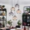 Ripoll hanging light, globe light, Cluster pendant lamp Amber, clear, Smoke-coloured, 5-light sources