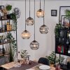 Ripoll hanging light, globe light, Cluster pendant lamp Amber, clear, Smoke-coloured, 5-light sources
