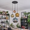 Koyoto hanging light, globe light, Cluster pendant lamp 35 cm blue, gold, green, coppery, 4-light sources