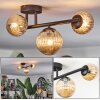 Chehalis ceiling light, globe light Amber, 3-light sources