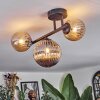 Chehalis ceiling light, globe light Amber, Smoke-coloured, 3-light sources