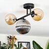 Chehalis ceiling light, globe light Amber, Smoke-coloured, 3-light sources