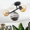 Chehalis ceiling light, globe light Amber, Smoke-coloured, 3-light sources