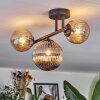 Chehalis ceiling light, globe light Amber, Smoke-coloured, 3-light sources