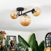 Chehalis ceiling light, globe light Amber, 3-light sources