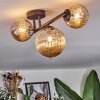 Chehalis ceiling light, globe light Amber, 3-light sources