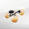 Chehalis ceiling light, globe light Amber, 3-light sources