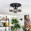 Fanhaes ceiling light chrome, Smoke-coloured, 3-light sources