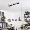 Fanhaes hanging light, pendant light chrome, Smoke-coloured, 4-light sources