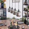 Fanhaes hanging light, pendant light chrome, Smoke-coloured, 4-light sources