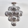 Chehalis ceiling light, globe light 39 cm LED Smoke-coloured, 13-light sources