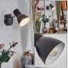 Farel wall light, wall spotlight chrome, black, 1-light source