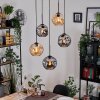 Ripoll hanging light, globe light, Cluster pendant lamp Amber, Smoke-coloured, 5-light sources