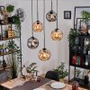 Ripoll hanging light, globe light, Cluster pendant lamp Amber, Smoke-coloured, 5-light sources