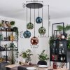 Ripoll hanging light, globe light, Cluster pendant lamp blue, green, coppery, 5-light sources
