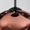 Ripoll hanging light, globe light, Cluster pendant lamp blue, chrome, gold, green, coppery, Smoke-coloured, 5-light sources