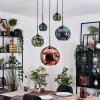 Ripoll hanging light, globe light, Cluster pendant lamp blue, green, coppery, 5-light sources