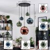 Ripoll hanging light, globe light, Cluster pendant lamp blue, green, coppery, 5-light sources