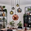 Ripoll hanging light, globe light, Cluster pendant lamp blue, green, coppery, 5-light sources