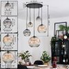 Ripoll hanging light, globe light, Cluster pendant lamp Amber, clear, Smoke-coloured, 5-light sources