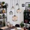 Ripoll hanging light, globe light, Cluster pendant lamp Amber, clear, Smoke-coloured, 5-light sources
