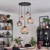 Ripoll hanging light, globe light, Cluster pendant lamp Amber, clear, Smoke-coloured, 5-light sources