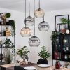 Ripoll hanging light, globe light, Cluster pendant lamp Amber, clear, Smoke-coloured, 5-light sources