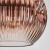 Ripoll hanging light, globe light, Cluster pendant lamp chrome, gold, clear, coppery, Smoke-coloured, 5-light sources