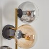 Gastor globe light, wall light gold, black, 3-light sources