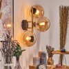 Gastor globe light, wall light gold, black, 3-light sources