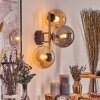 Gastor globe light, wall light gold, black, 3-light sources