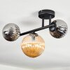 Chehalis ceiling light, globe light Amber, chrome, Smoke-coloured, 3-light sources