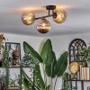 Chehalis ceiling light, globe light Amber, chrome, Smoke-coloured, 3-light sources