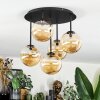 Chehalis ceiling light, globe light Amber, 5-light sources