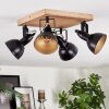 Hagan ceiling light, ceiling spotlight chrome, Ecru, black, 4-light sources