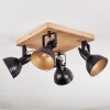 Hagan ceiling light, ceiling spotlight chrome, Ecru, black, 4-light sources