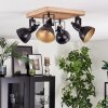 Hagan ceiling light, ceiling spotlight chrome, Ecru, black, 4-light sources