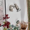 Firan wall light, wall spotlight LED chrome, matt nickel, 1-light source