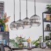 Koyoto hanging light, globe light, pendant light clear, Smoke-coloured, 4-light sources