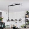 Koyoto hanging light, globe light, pendant light clear, Smoke-coloured, 4-light sources
