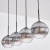 Koyoto hanging light, globe light, pendant light clear, Smoke-coloured, 4-light sources