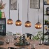 Koyoto hanging light, globe light, pendant light coppery, 4-light sources
